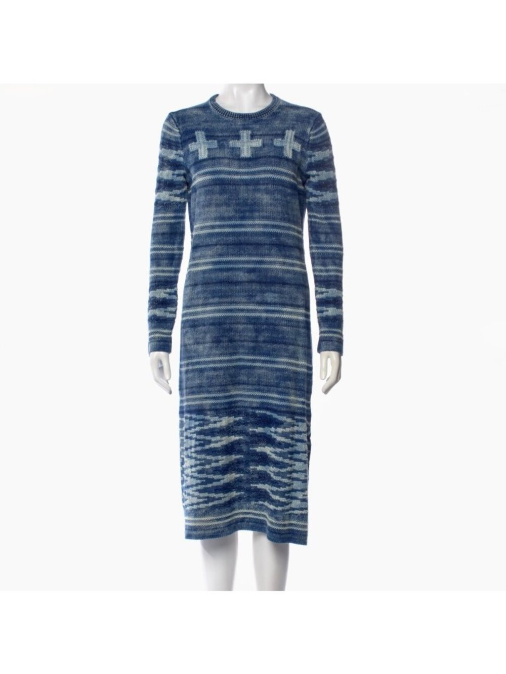 Ralph Lauren Naiomi Glasses Sweater Dress sz Small Blue